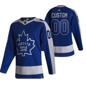 Toronto Maple Leafs Trøye Custom 2021 Reverse Retro Special Edition Authentic Blue
